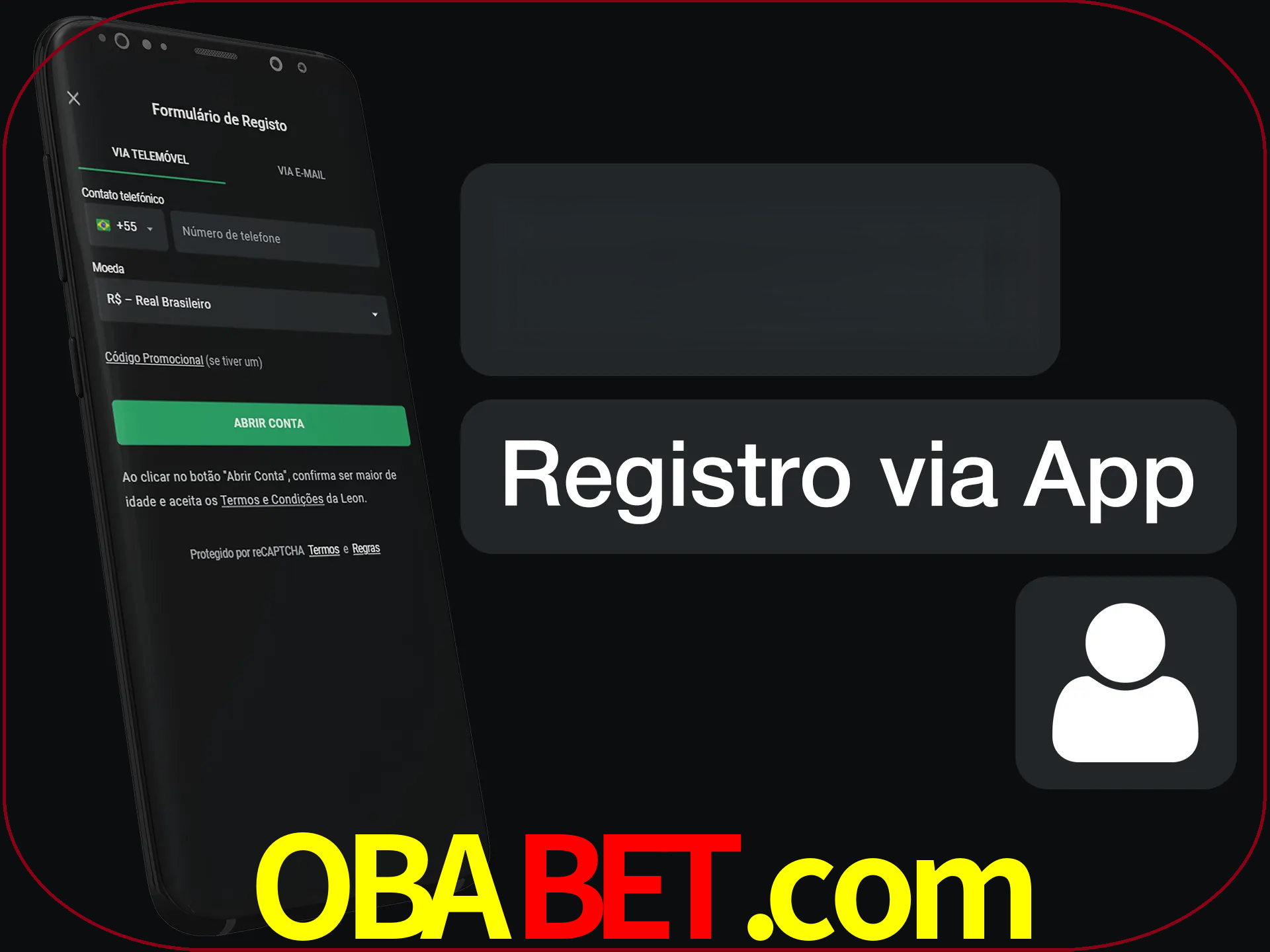 Registre-se com duas etapas usando o aplicativo.